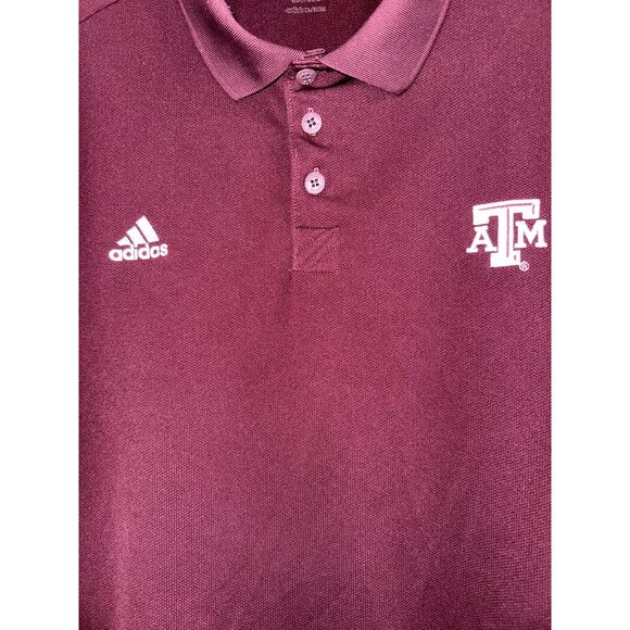 Texas A&M Maroon Adidas Golf Polo Men’s XL - Picture 2 of 7